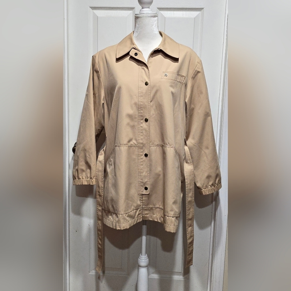 Vintage 70s 80s Etienne Aigner Beige Khaki Trench Jacket Coat